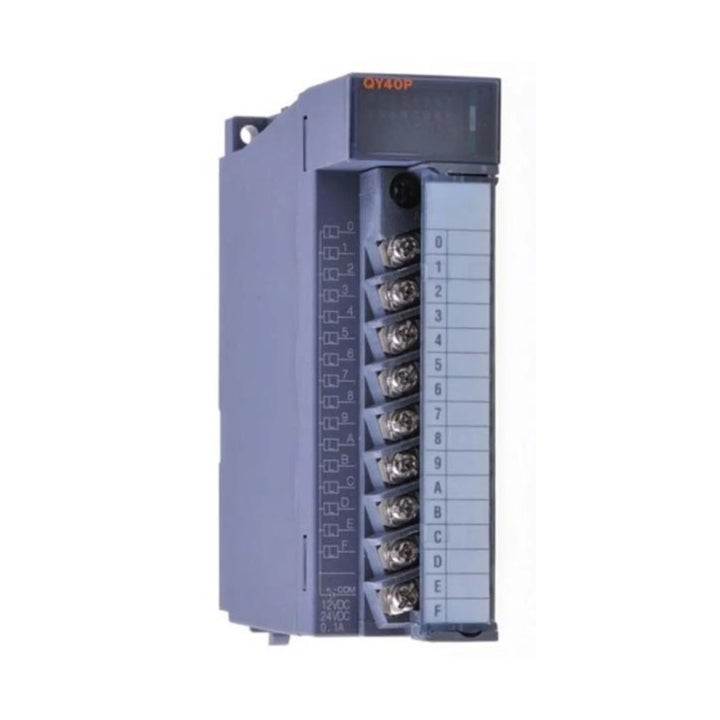 Mitsubishi QY40P 32-point digital output module, 24V DC source type, screw terminal, for MELSEC-Q PLC