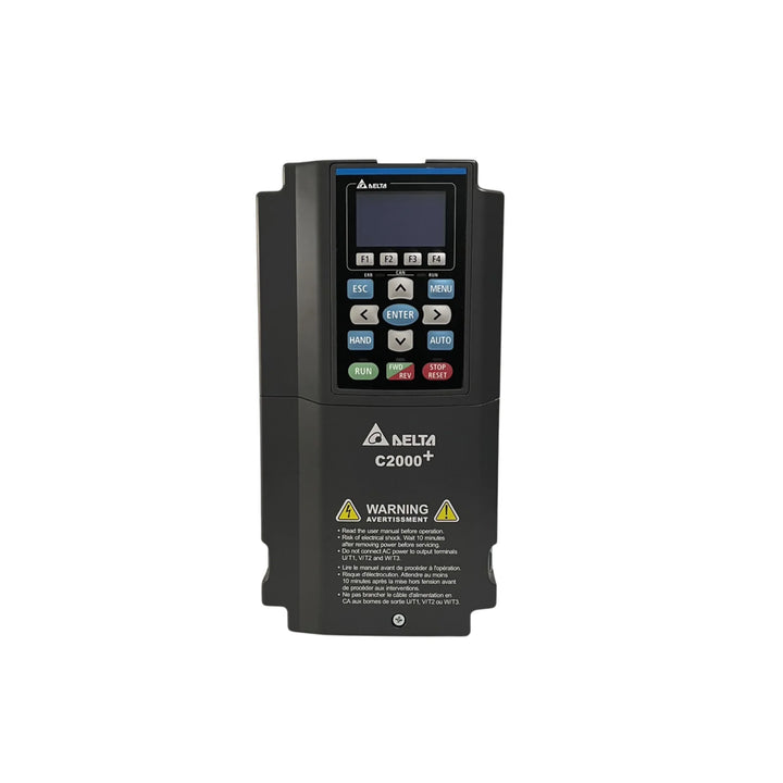 Delta VFD022C43A-21 frequency inverter, robust and reliable for industrial use.