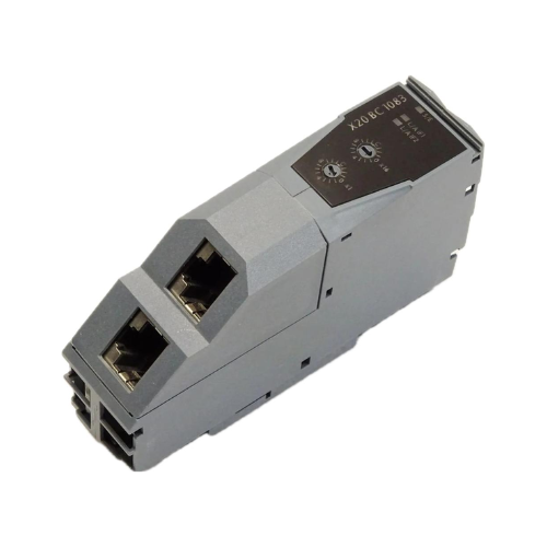 B&R X20BC1083 POWERLINK bus controller with integrated 2-port hub, supporting up to 2 interface modules for industrial automation systems.